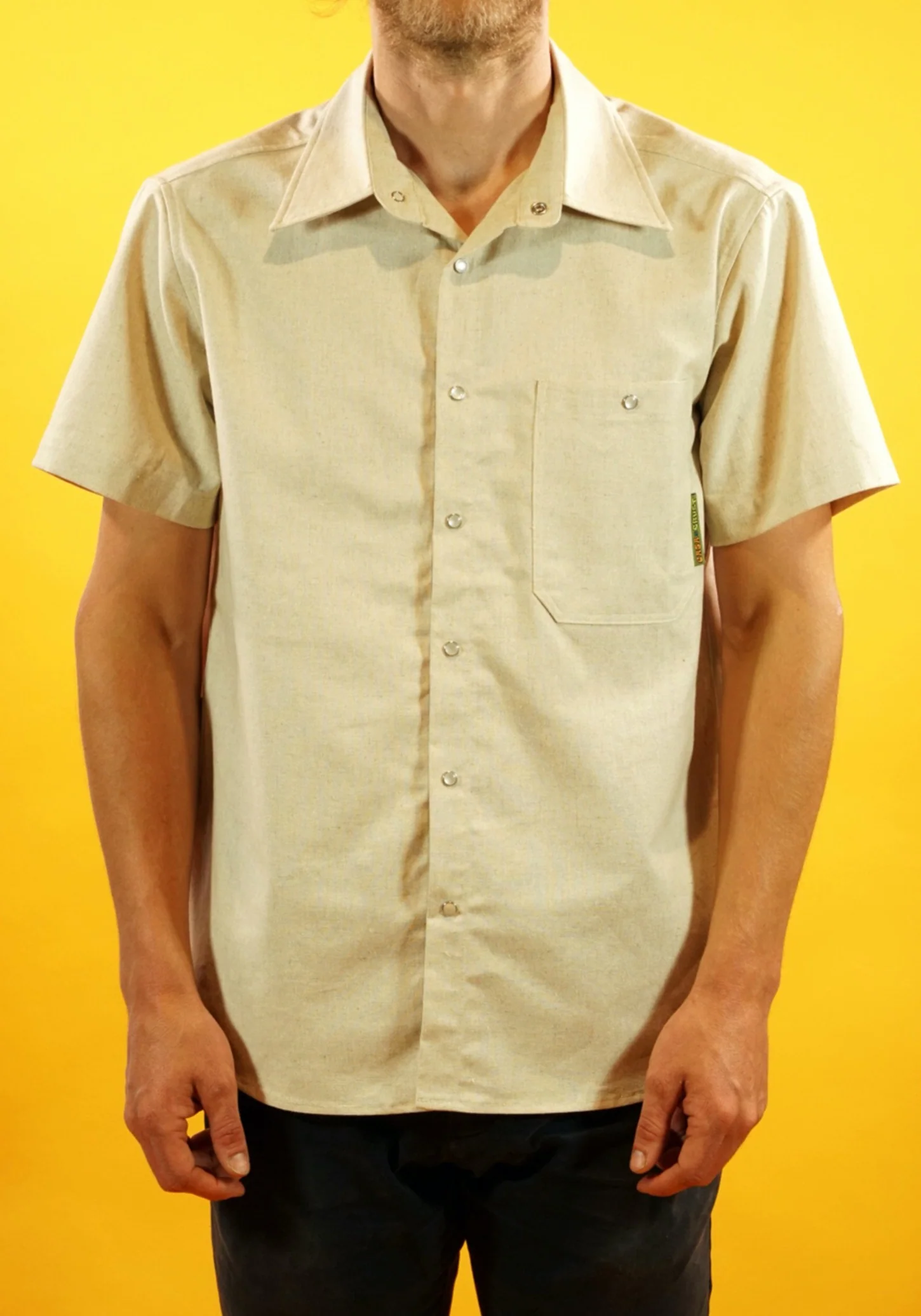 Organic Cotton/ Linen Pollito Short Sleeve Shirt - Image 4