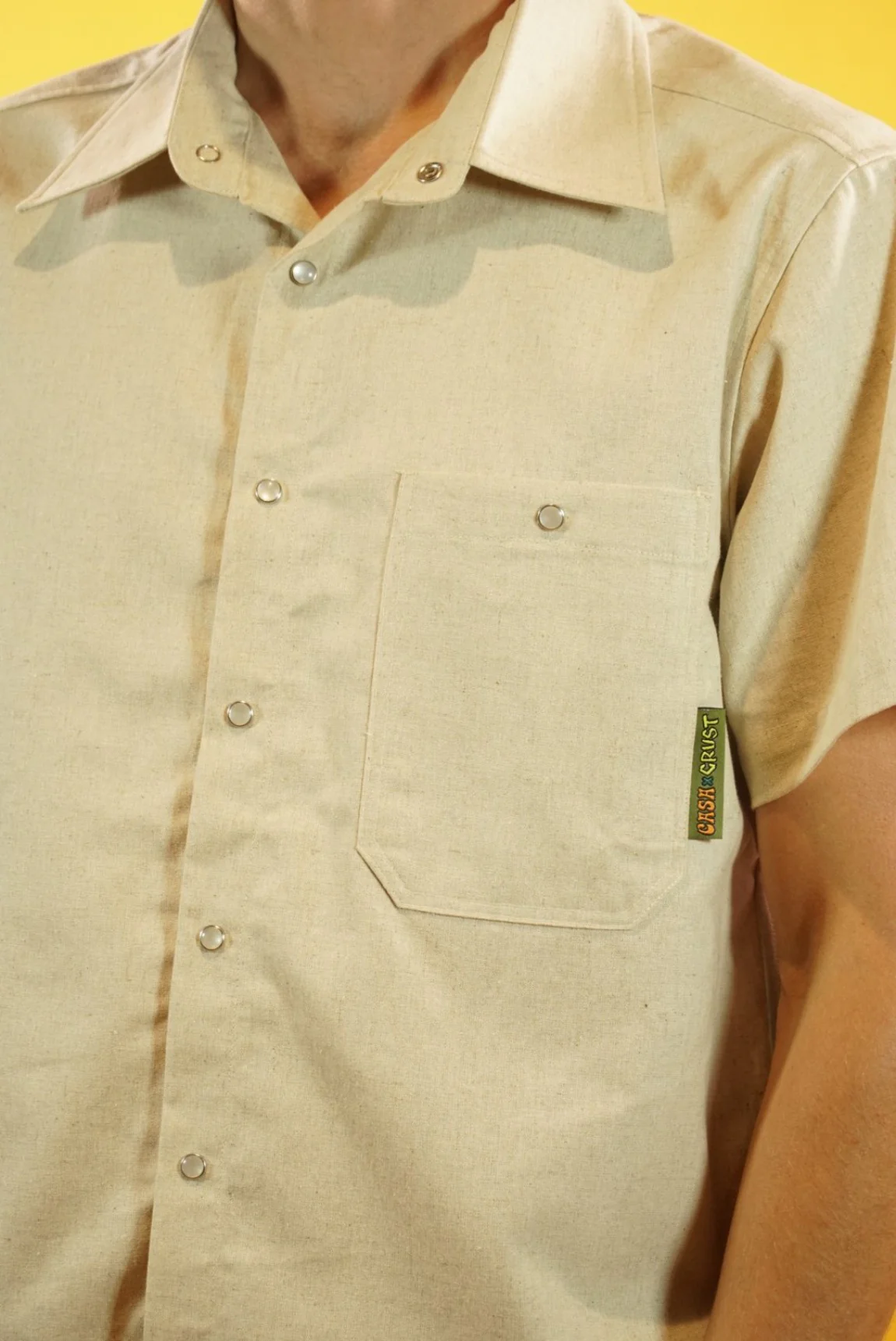 Organic Cotton/ Linen Pollito Short Sleeve Shirt - Image 5